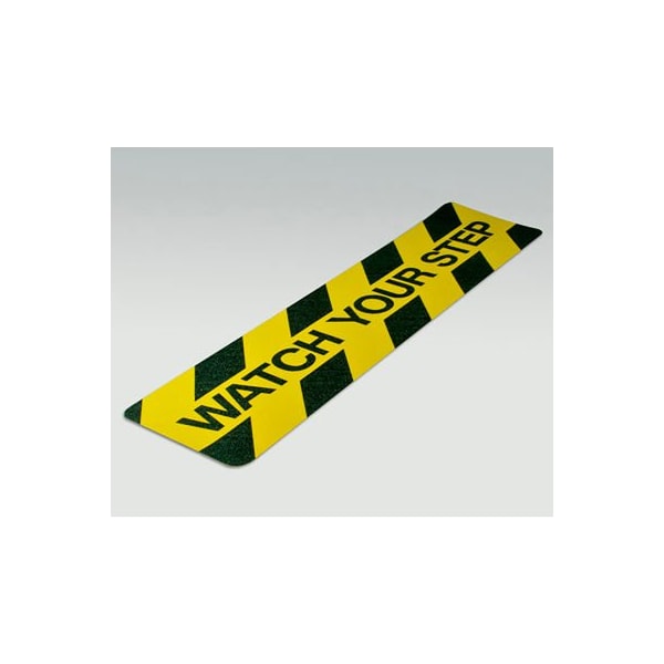 Top Tape And Label. Gator Grip Cleat, Watch Your Step, Yellow/Black, 6inW x 24inL, 10/Pkg., SG3126WYS - main